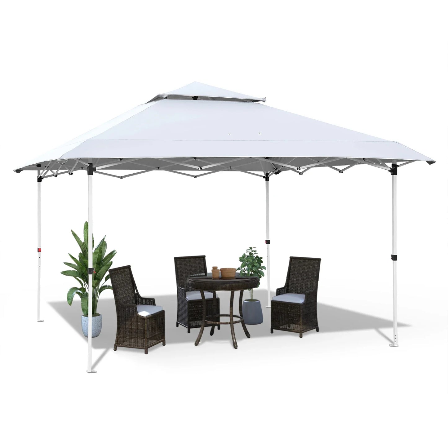 Gazebo Outdoor Pop up Canopy Tent 3.6x3.6m with Curtains and Shelter for Patio