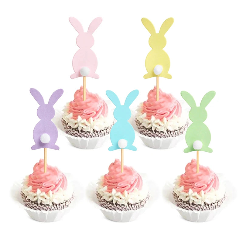 Cute Easter Bunny Ears Cupcake Toppers