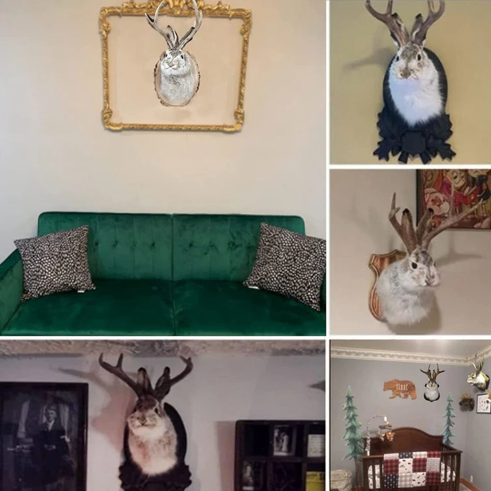 Easter Gift Bunny Head Antlers Wall Hanging Decoration