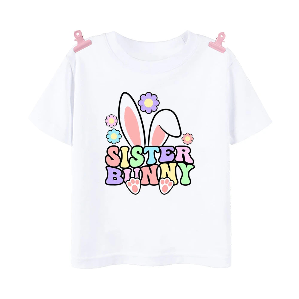 Dad Mom Sis Bro Baby Buuny Printed Shirts Easter Party Family