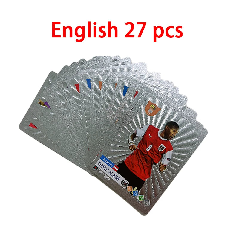 55-27PCS Football Cards Gold And Silver Limited Edition