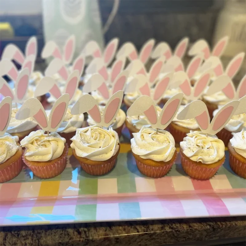 Cute Easter Bunny Ears Cupcake Toppers