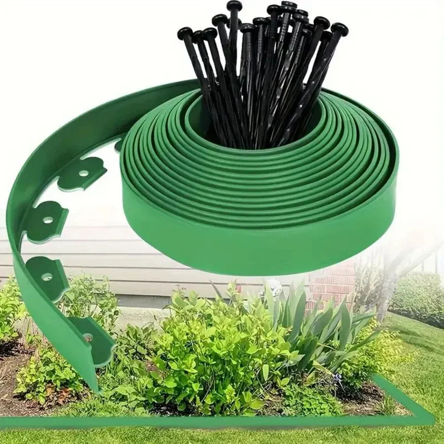 Garden Greening Grass Stone Divider With Thick Soil Barrier