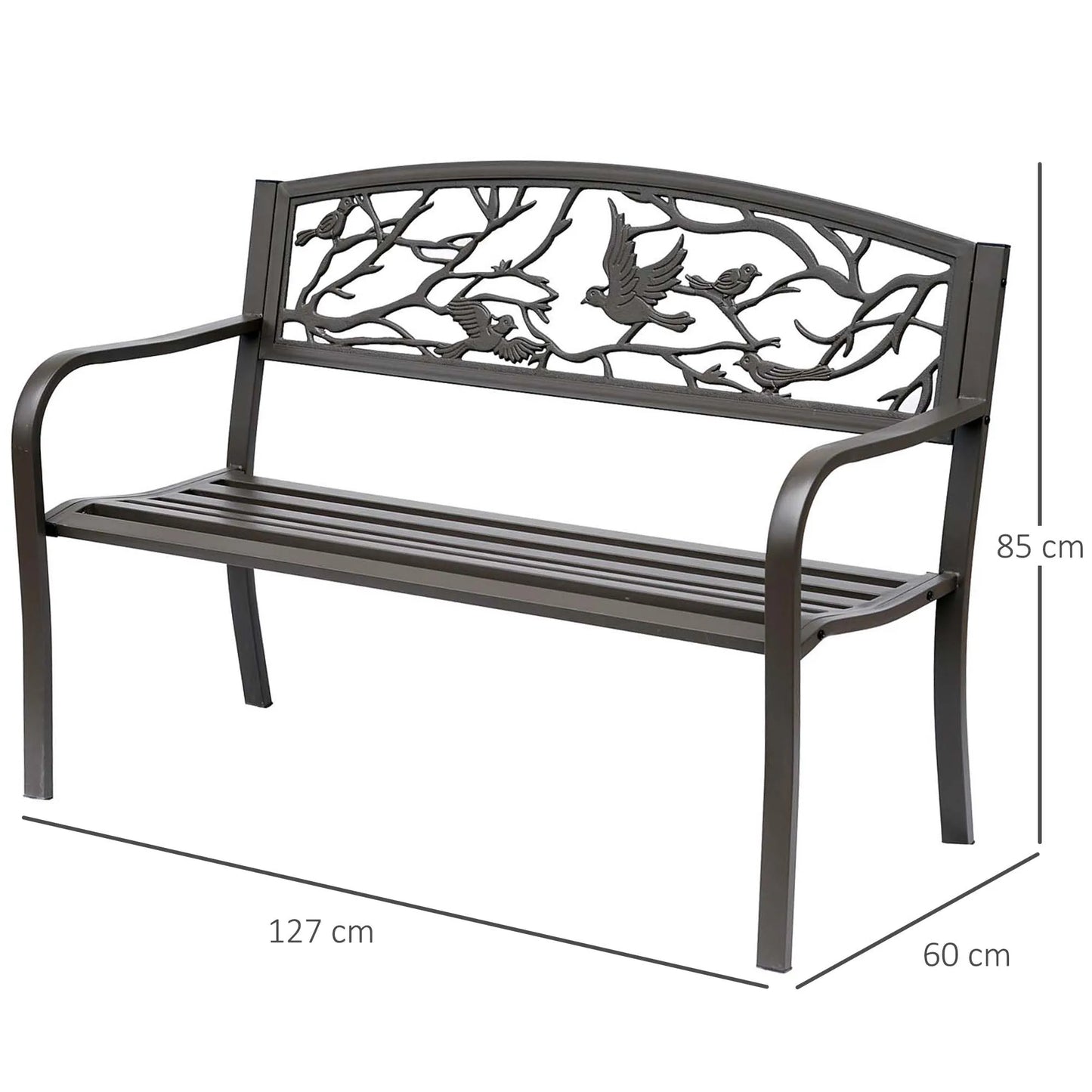 Outsunny brown animal Image backrest garden bench 127x60x85 cm