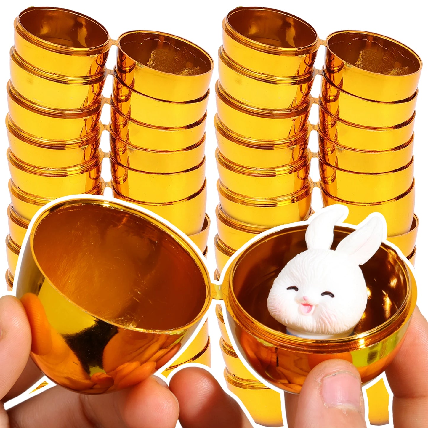 24/6PCS Easter Golden Egg Party Yard Game Prizes Supplies