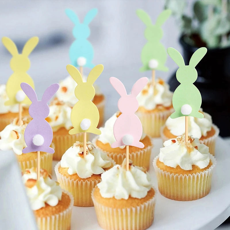 Cute Easter Bunny Ears Cupcake Toppers
