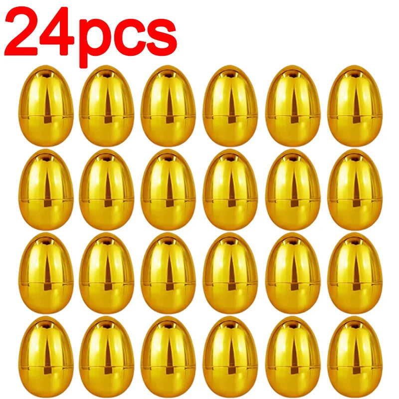 24/6PCS Easter Golden Egg Party Yard Game Prizes Supplies