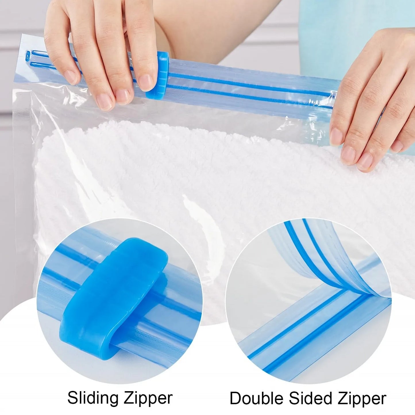 Vacuum Storage Space Saver Bags With Hand Pump Compressed