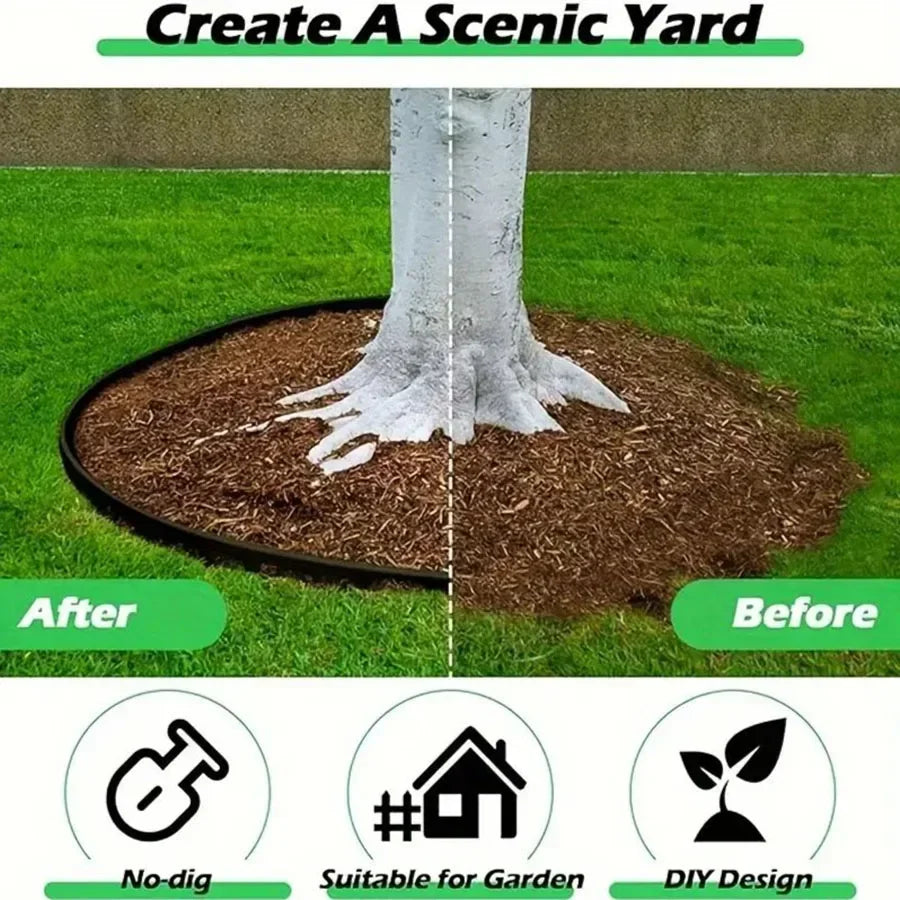 Garden Greening Grass Stone Divider With Thick Soil Barrier