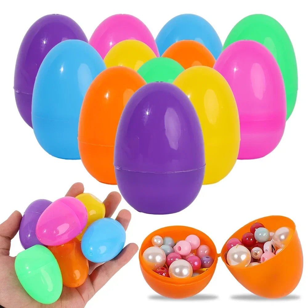 50/10PCS Easter Fillable Eggs Colorful Plastic