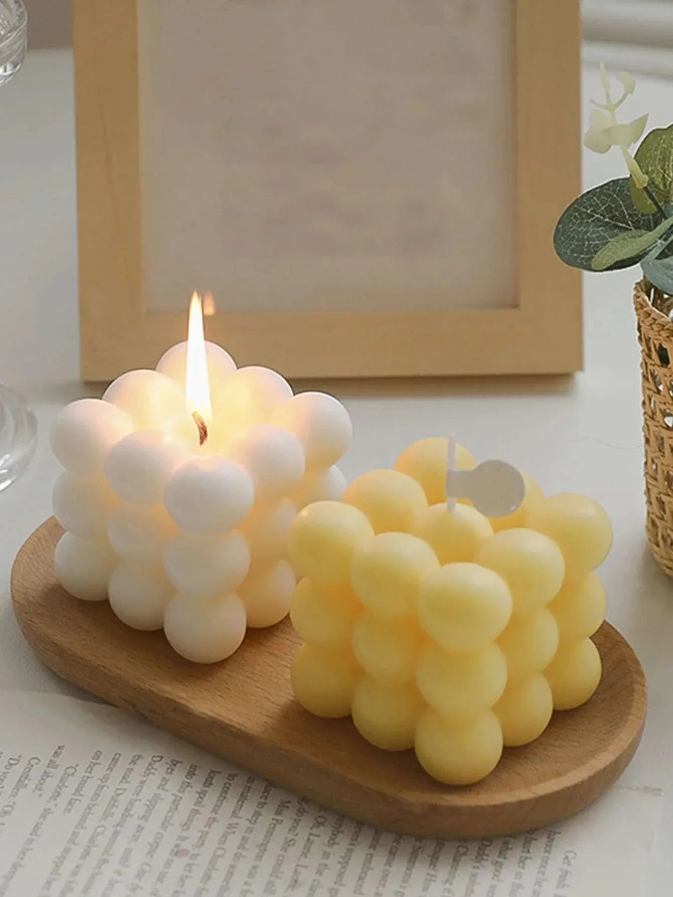 1pc Creative Ball-Shaped Soy Wax Magic Cube Aromatherapy Candle