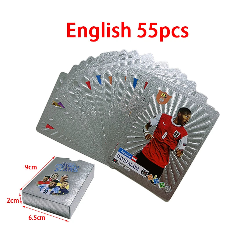 55-27PCS Football Cards Gold And Silver Limited Edition