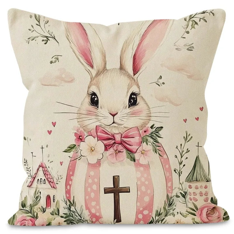 Easter Bunny Print Pattern Home Decor Pillowcase