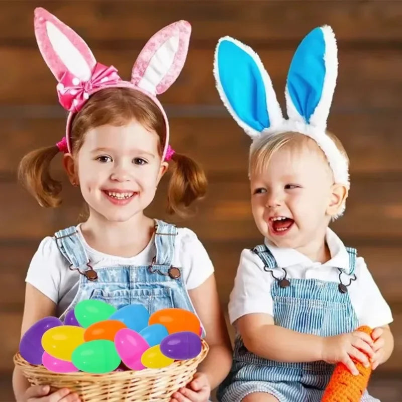 50/10PCS Easter Fillable Eggs Colorful Plastic