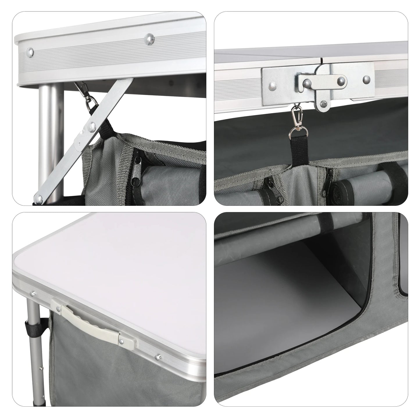 Folding Picnic Table Aluminum Suitcase Table with Storage Bag