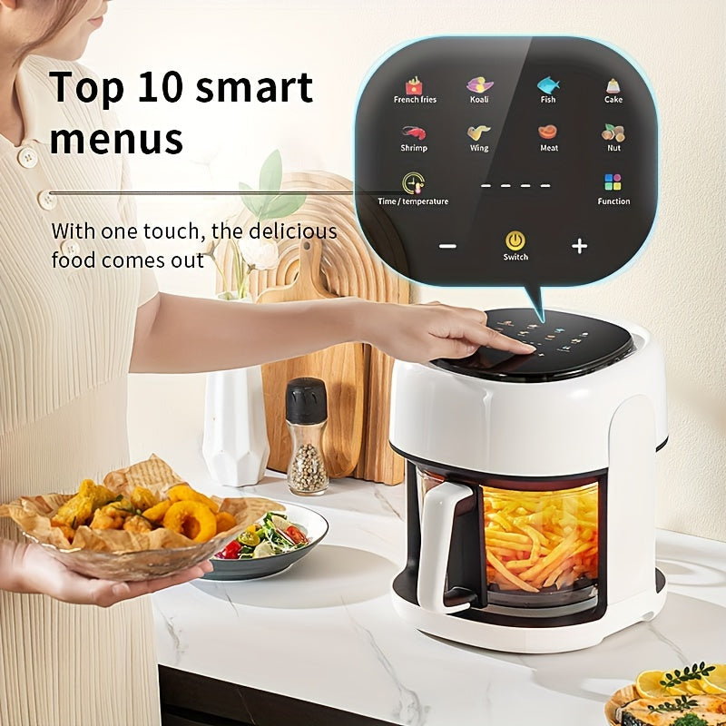 Air Fryer, Intelligent Compact Air Fryer, Glass 360 ° Observation Window