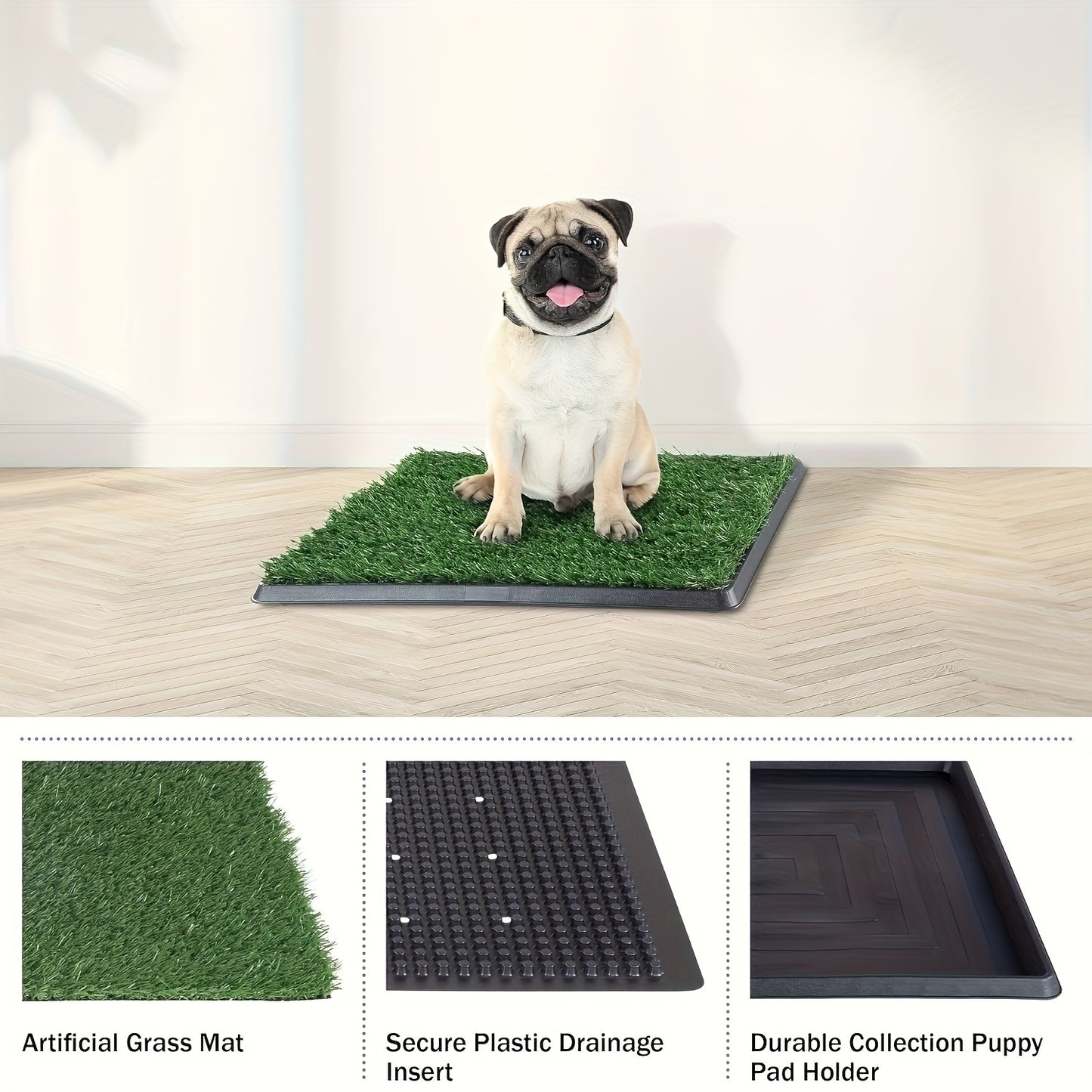 "Leak-Proof" Washable Dog Potty Tray with 3-Layer System