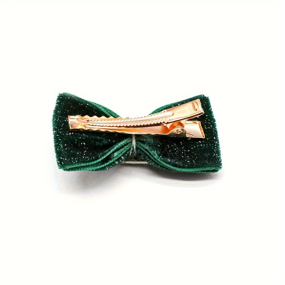 5pcs Mixed Color Crown Bow Dog Hairpins