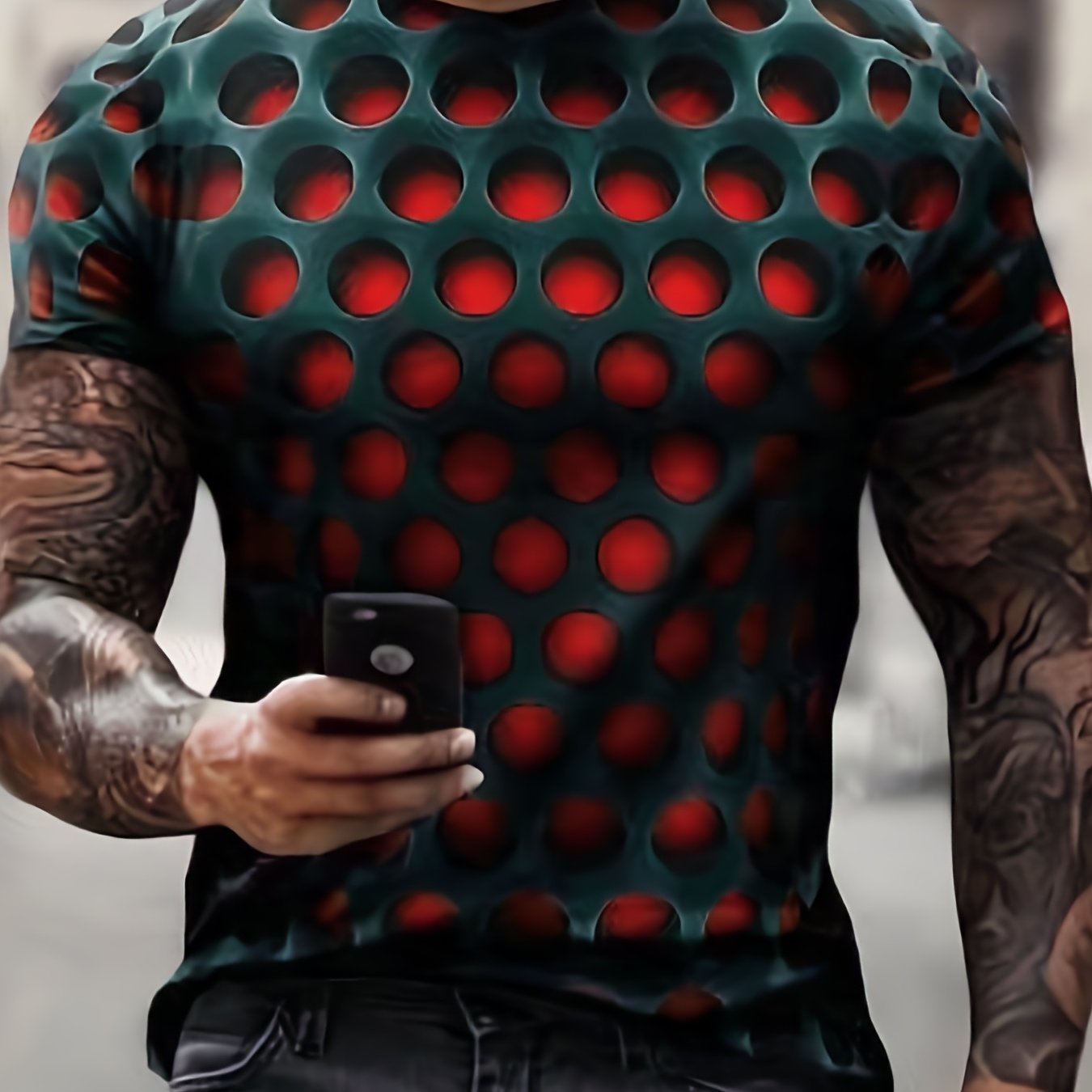 Men's Cool 3D Pattern Graphic Active T-shirt