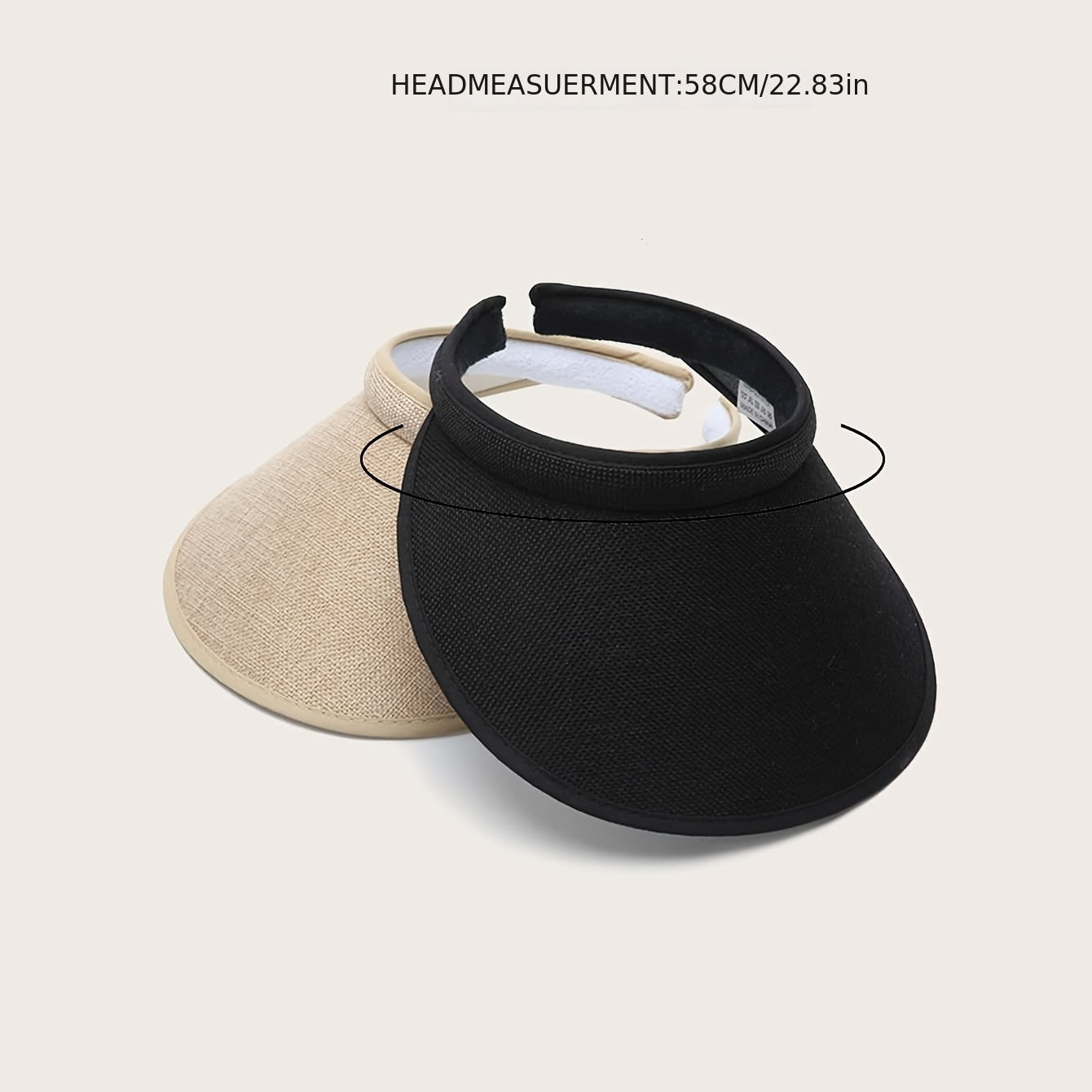 Solid Color Casual Visor Hat Wide Brim UV Protection