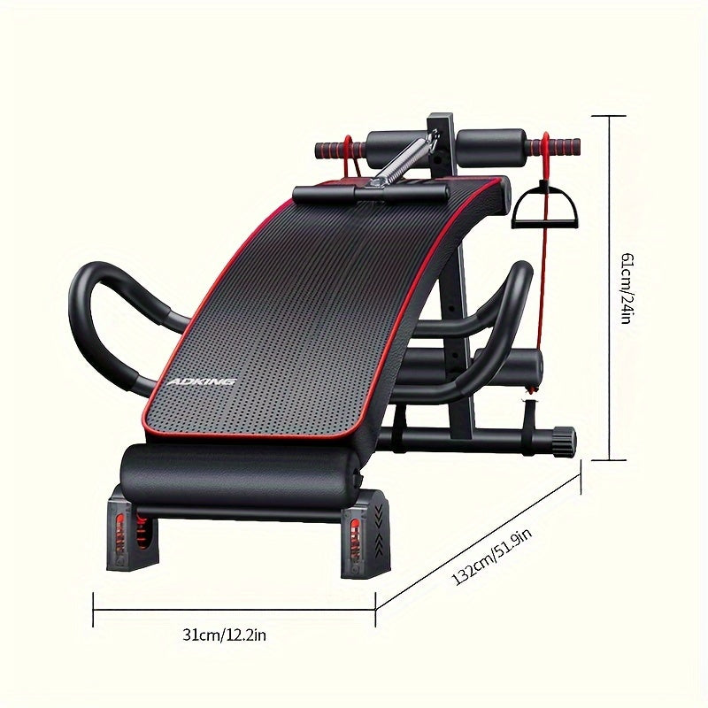 Adjustable Sit-Up Bench with Cushioned Backrest, Foldable Ab Workout Equipment
