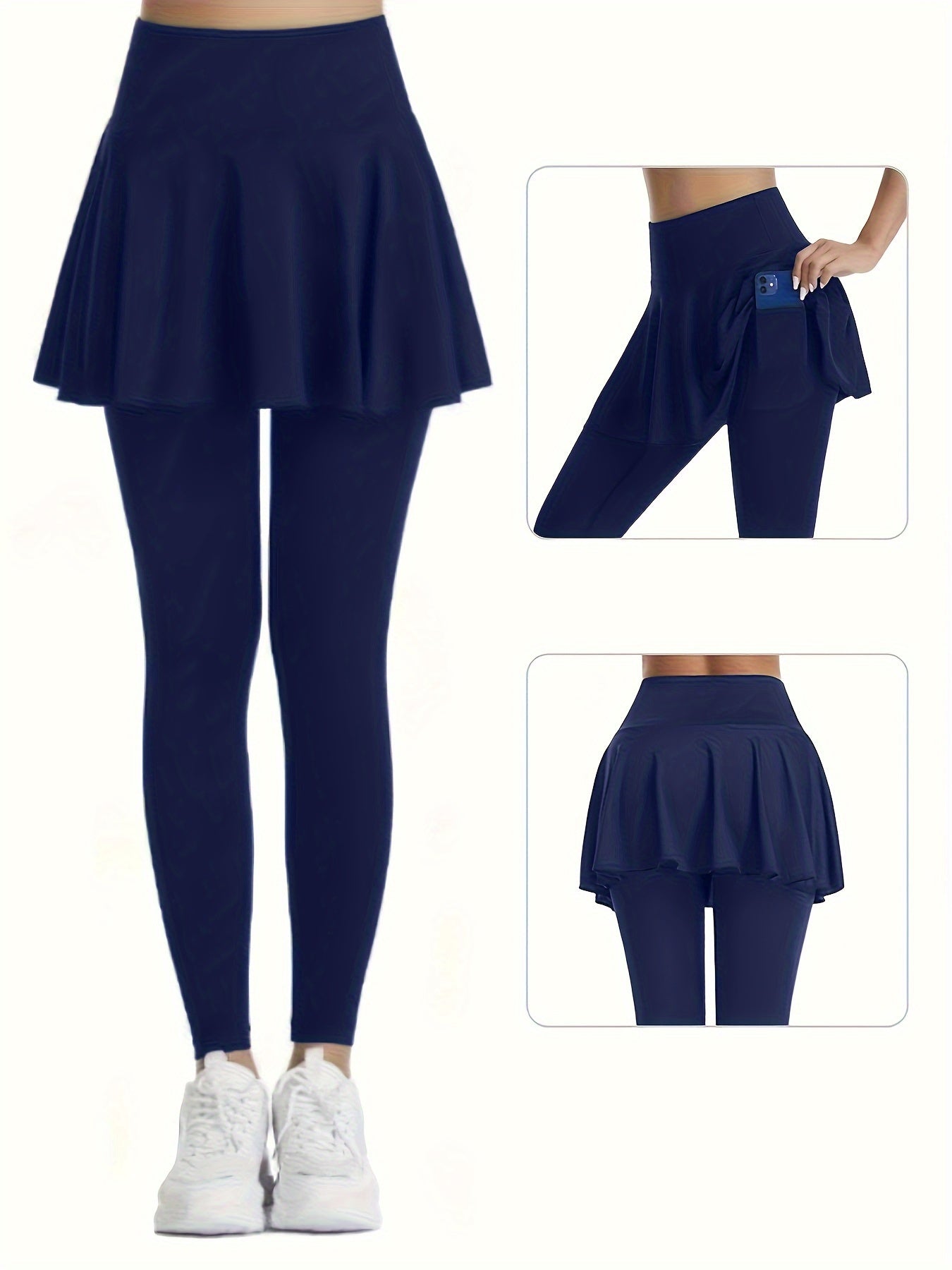 3pcs High-Waist Skort Leggings for Women