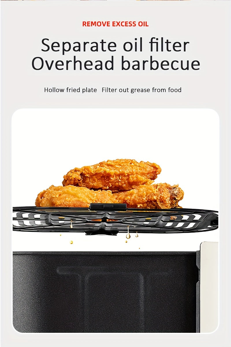 Double Layer Hot Air Fryer, 2 Coșuri de 4L