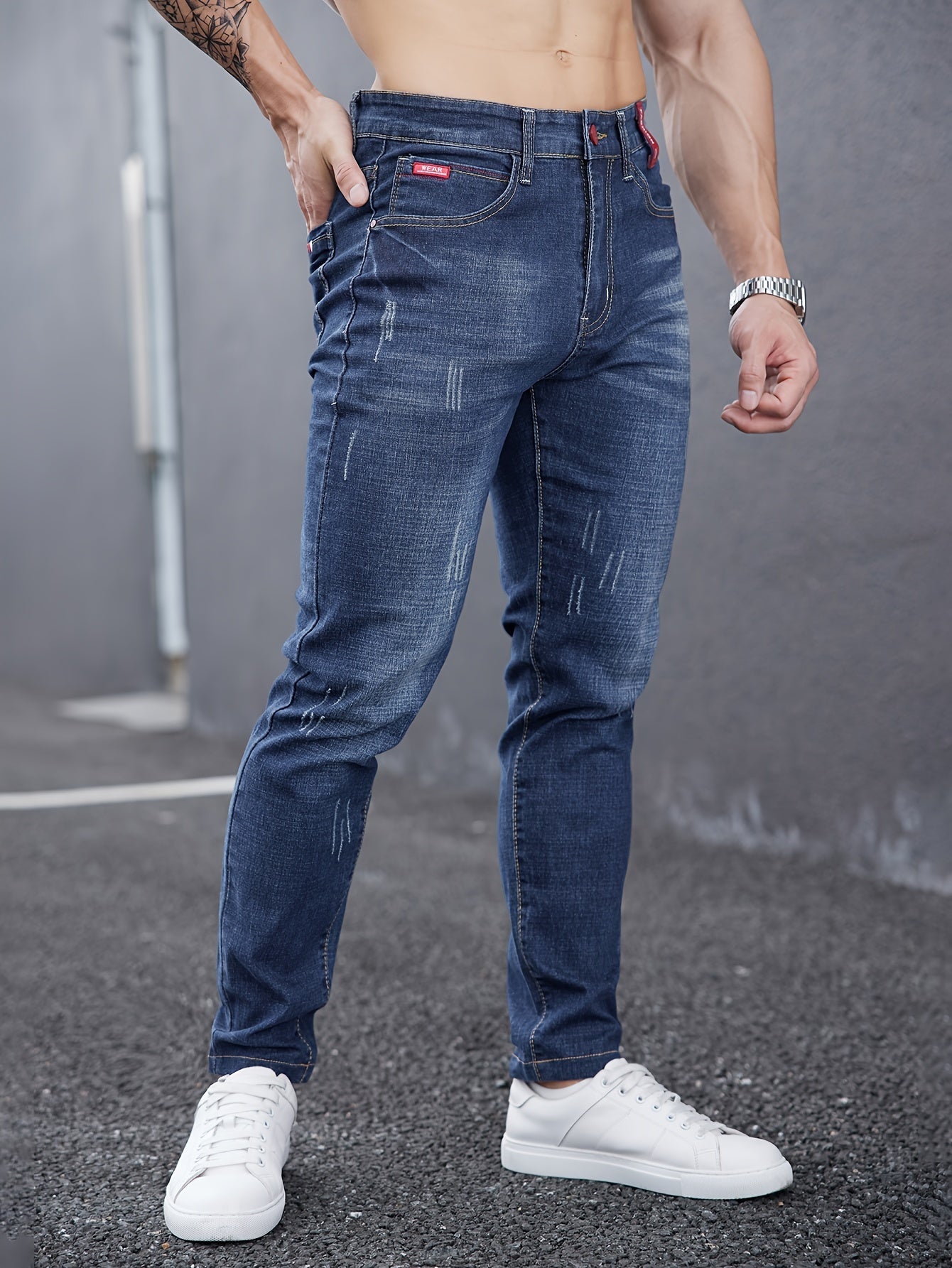 Men's Premium Slim-Fit Washed Jeans