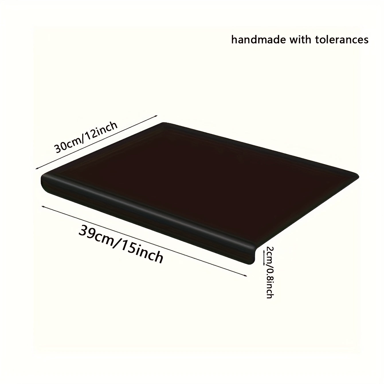 Large Black Cutting Board with Lip Edge