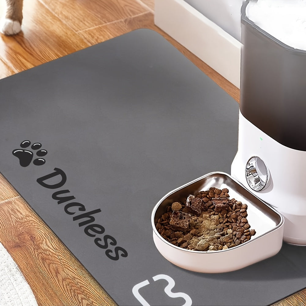 Personalized pet meal mat, super absorbent dog and cat feeding mat