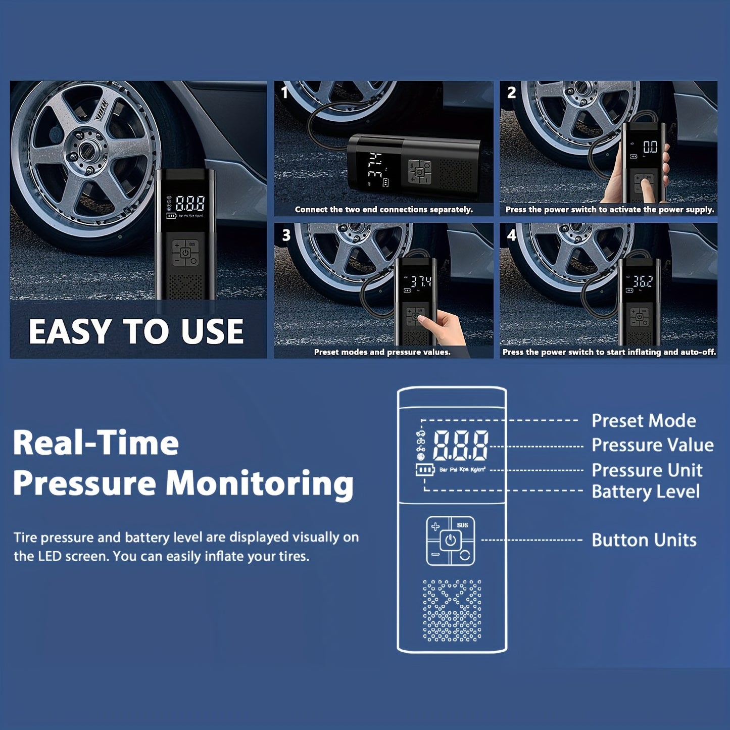 Portable Air Compressor Tire Inflator