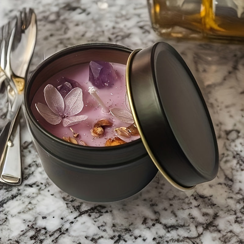 Lavender Candle - Aesthetic Fragrance Cute Purple Embedded Crystal