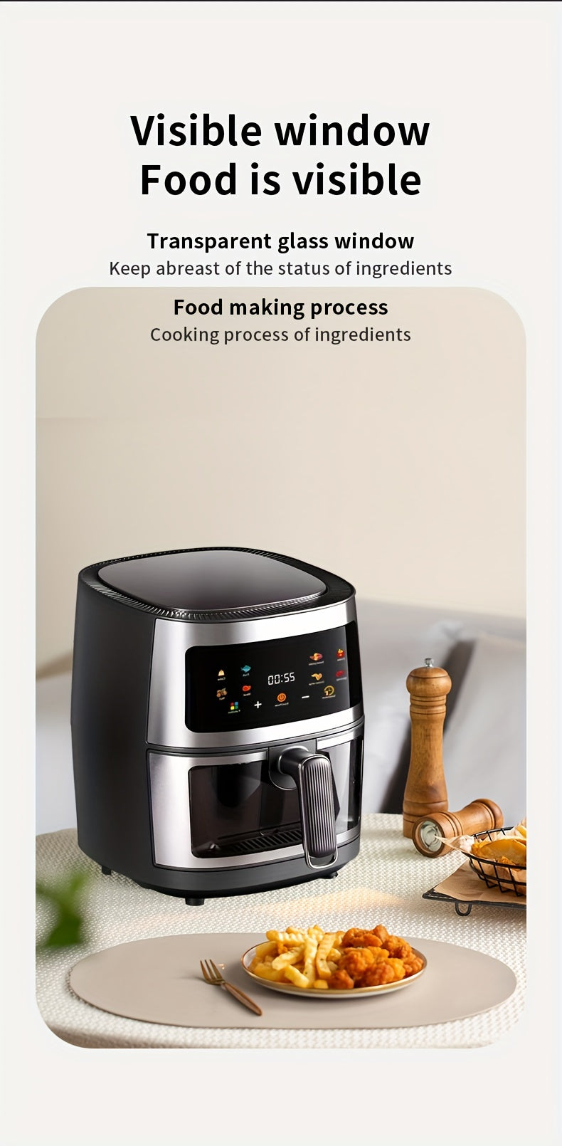 Air Fryer 6L Design Modern & Capacitate Mare