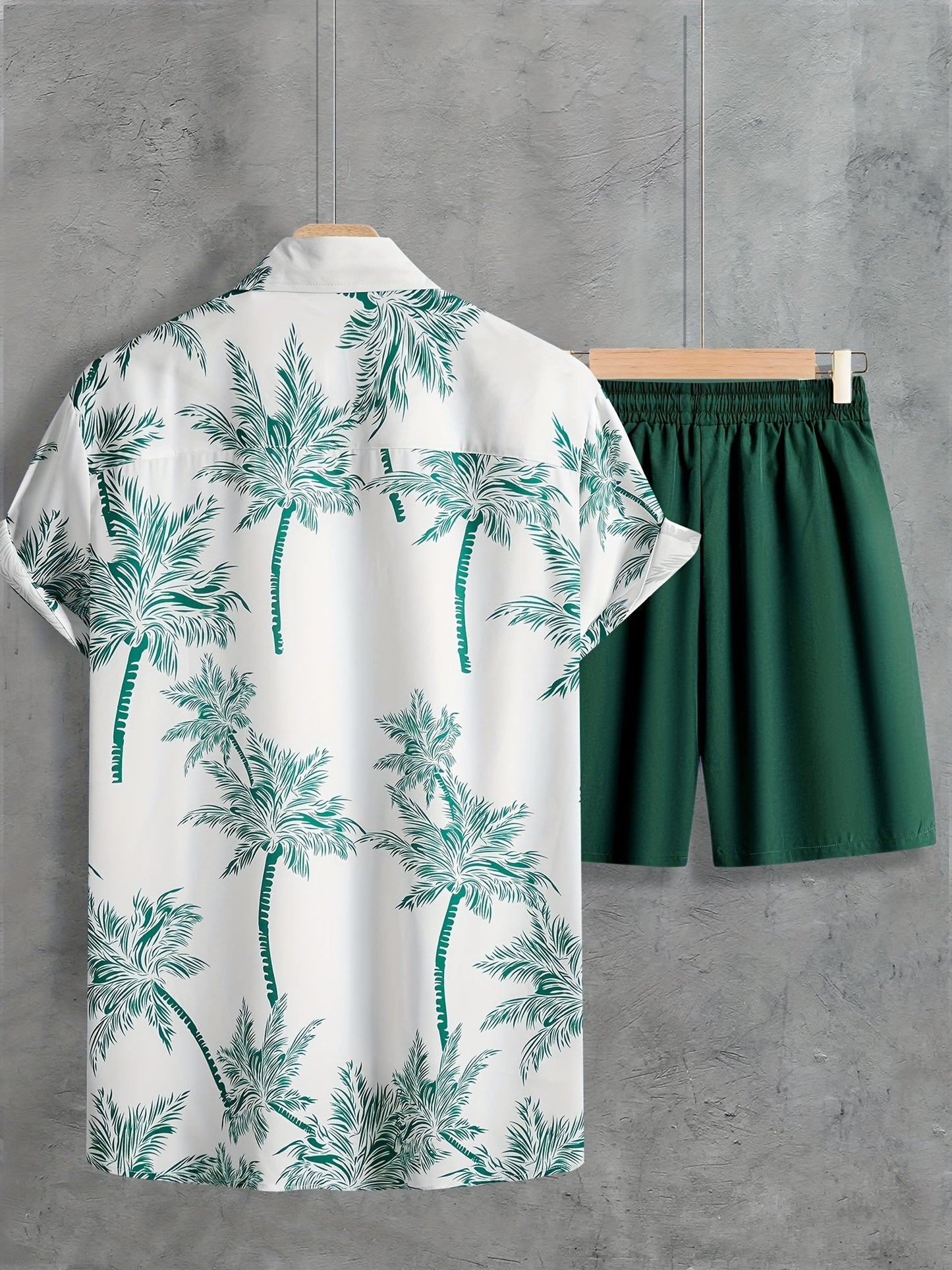 Hawaii Shirt And Drawstring Shorts Set For Summer