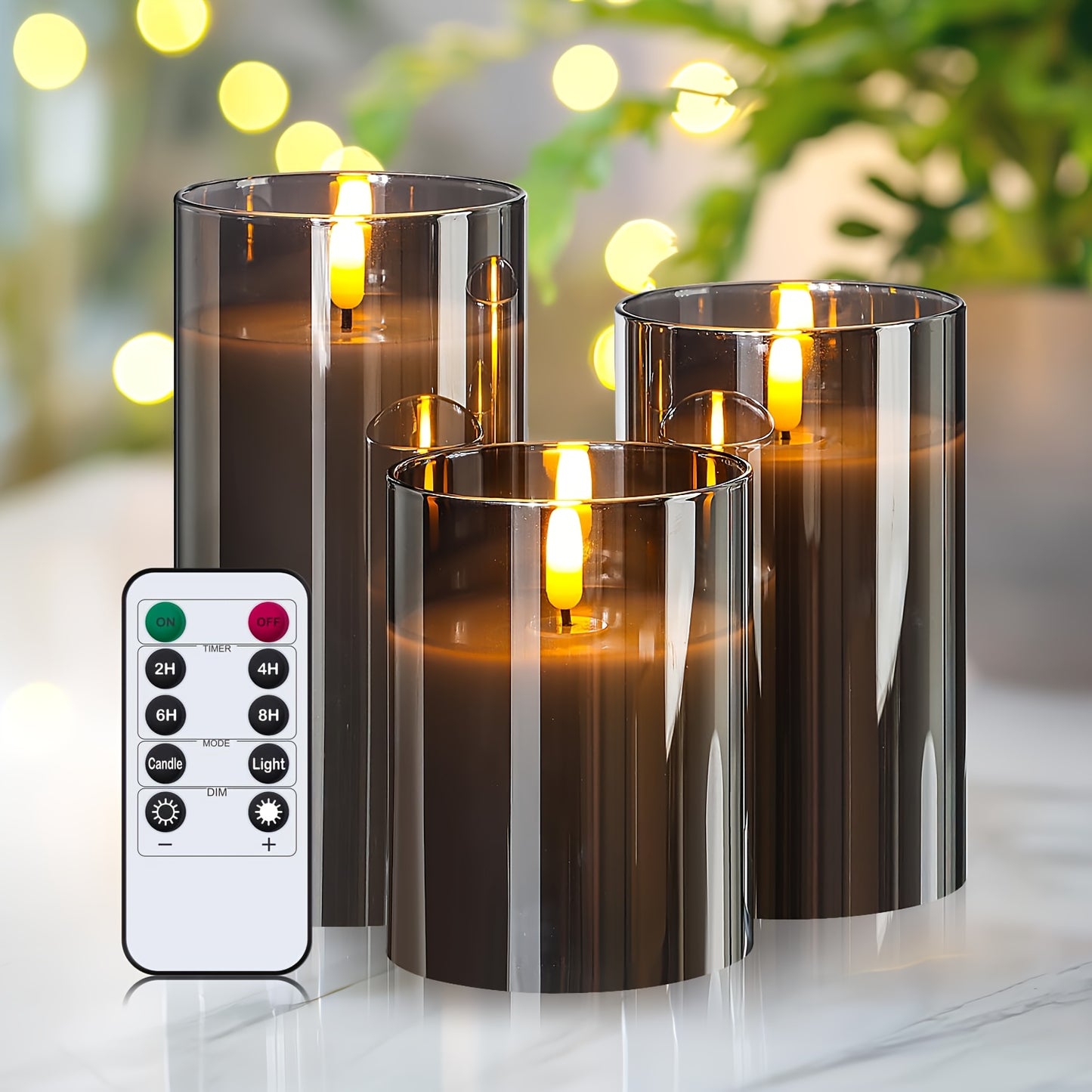 3pcs Flameless Candles with Remote Timer