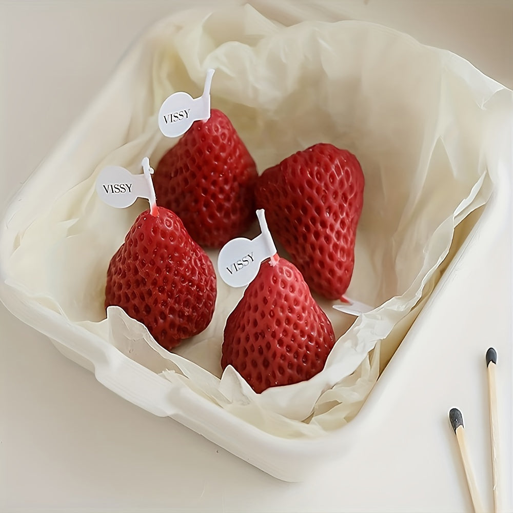4pcs Strawberry Aromatherapy Candles