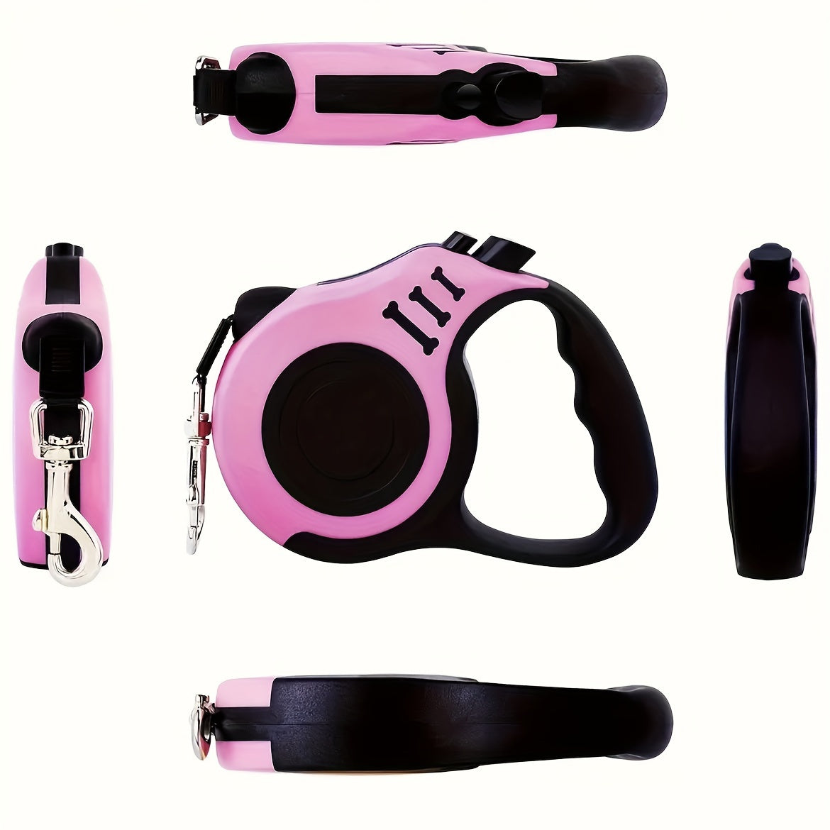 Durable Dual-Button Retractable Dog Leash, Polyamide Material