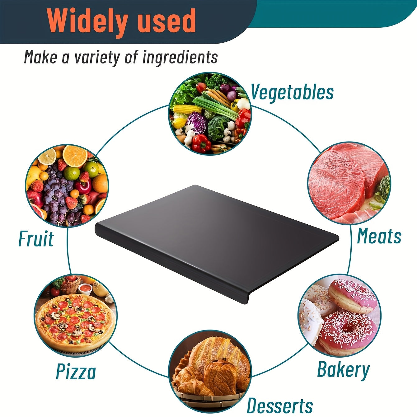 Large Black Cutting Board with Lip Edge