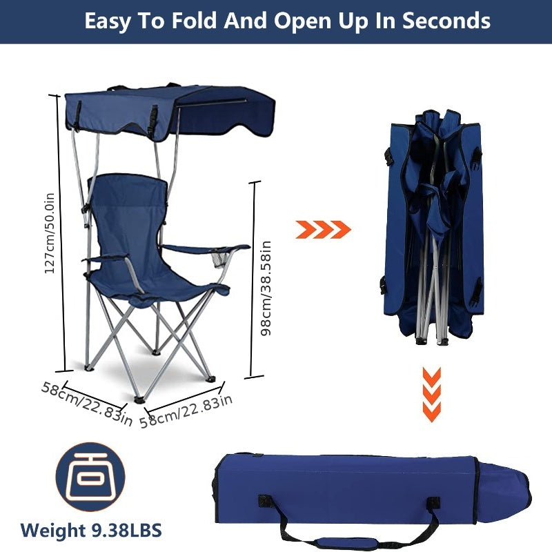 Outdoor supplies portable folding beach chair with shade