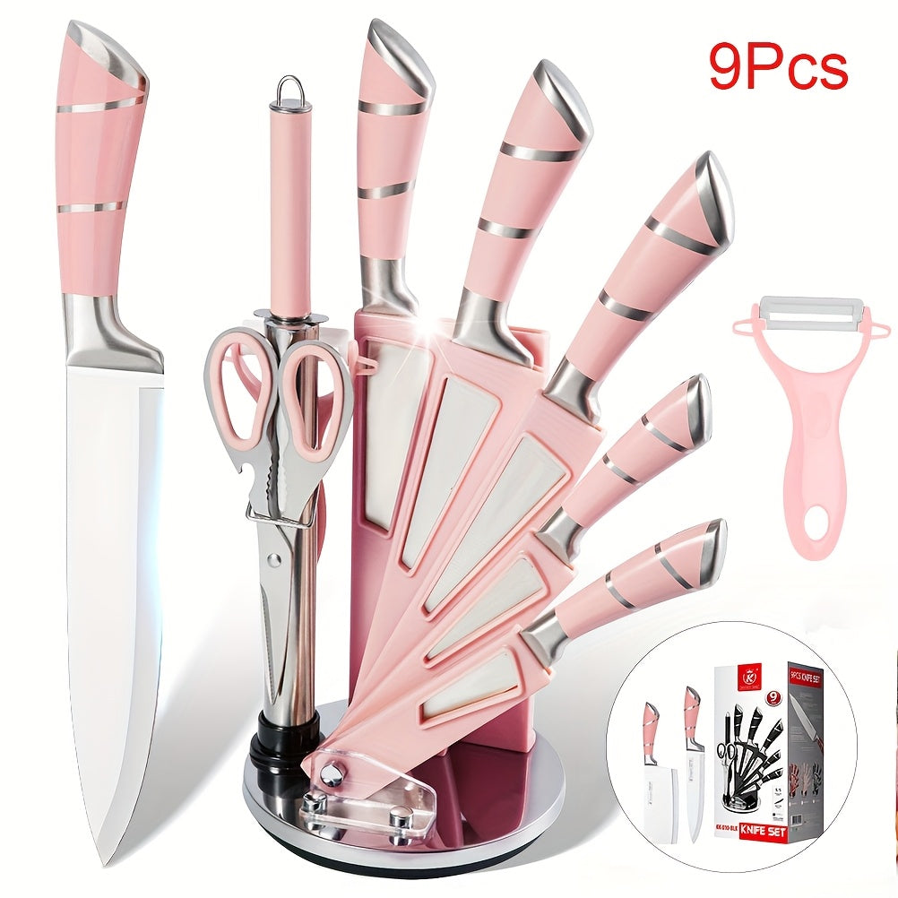 9Pcs Set Cuțite de Bucătărie Albă