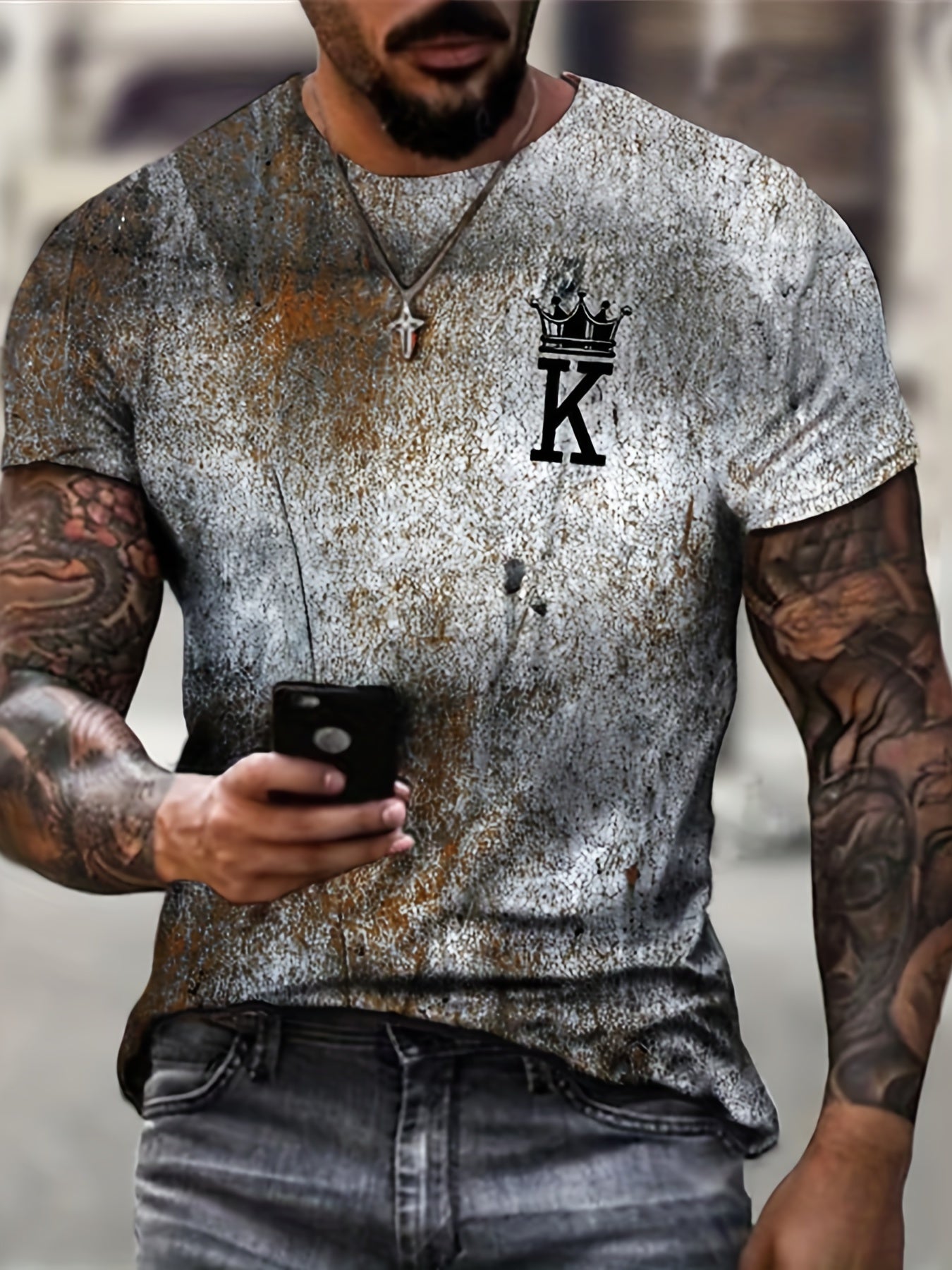 Men's Cool 3D Pattern Graphic Active T-shirt