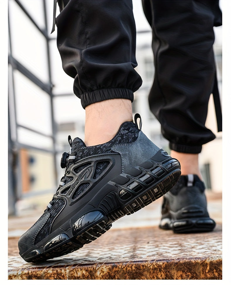 Stylish Men'S Safety Work Shoes with Steel Toe & Puncture Protection