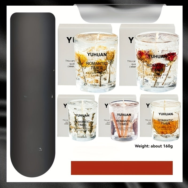 1pc 160g, burning time for 20 hours, real flower jelly scented candle