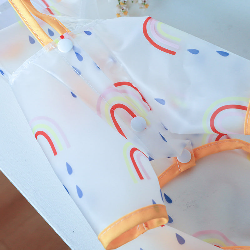 Waterproof Pet Raincoat with Rainbow Pattern for Small