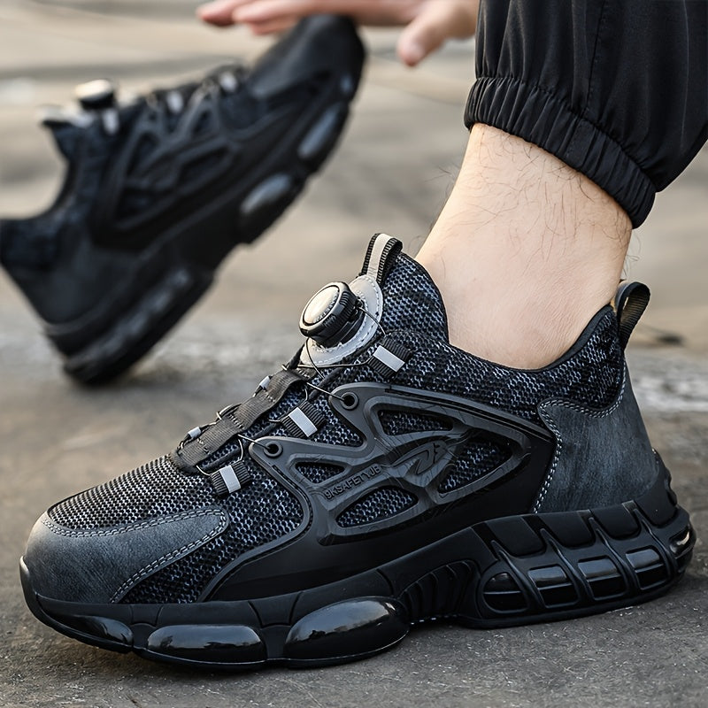 Stylish Men'S Safety Work Shoes with Steel Toe & Puncture Protection