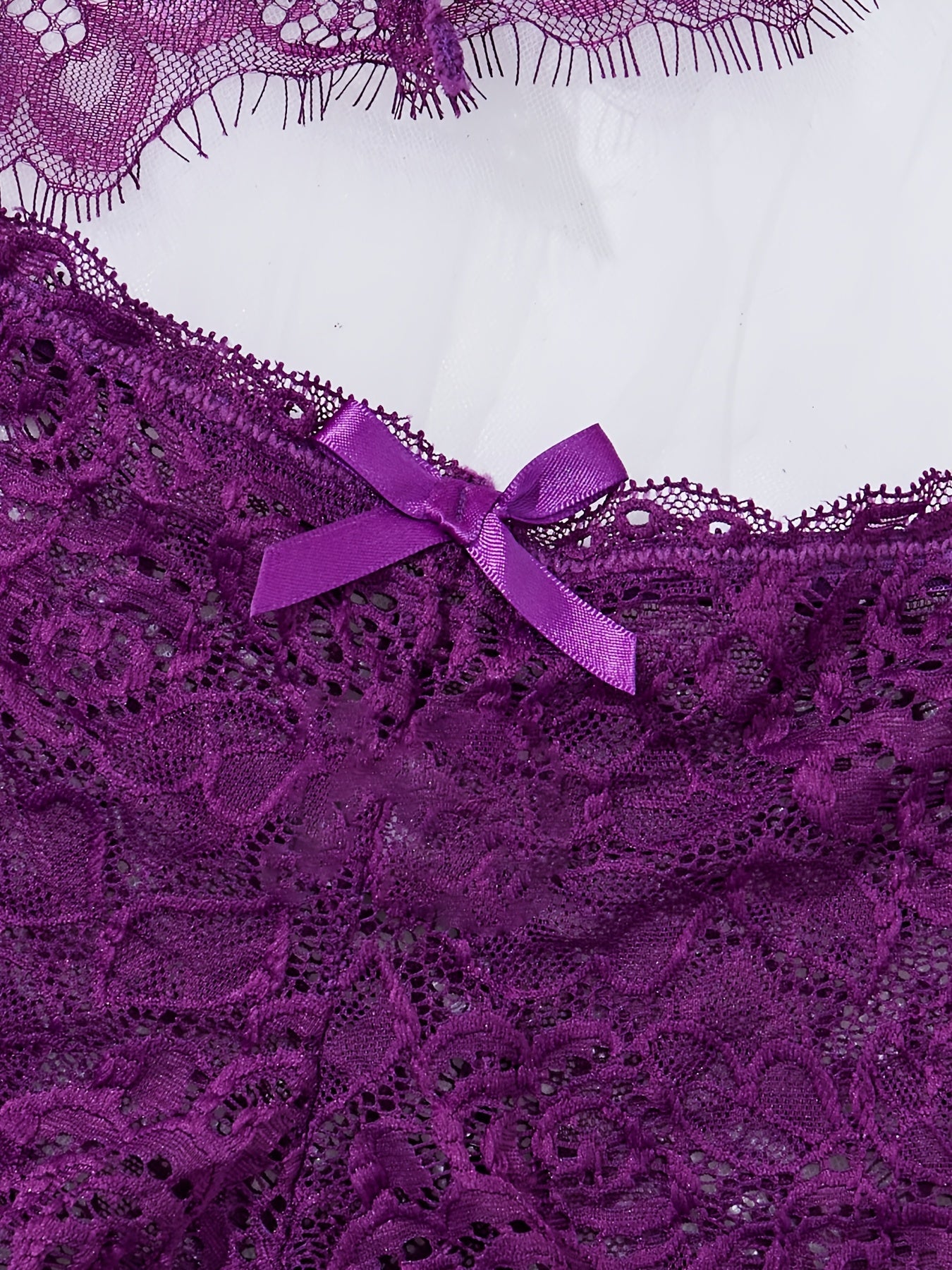 A Sexy Lingerie Set, Complemented by Large Eyelash Lace Scallop Decorations