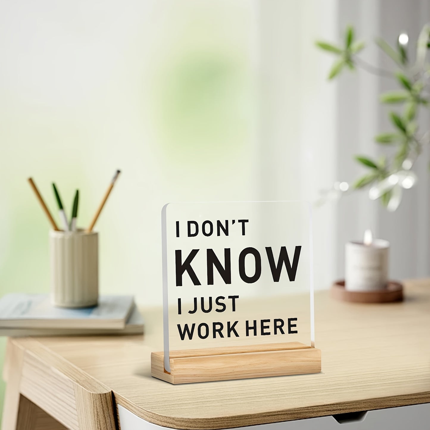 1pc, Acrylic Ornament, Human Resources Desk Sign
