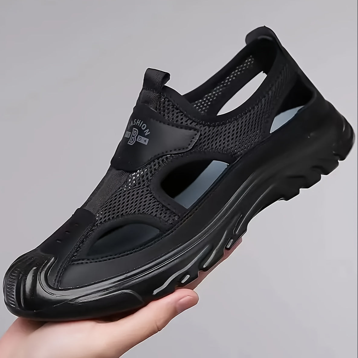 Men'S Breathable Sports Sandals, Solid Color, All-Season Casual Sneakers