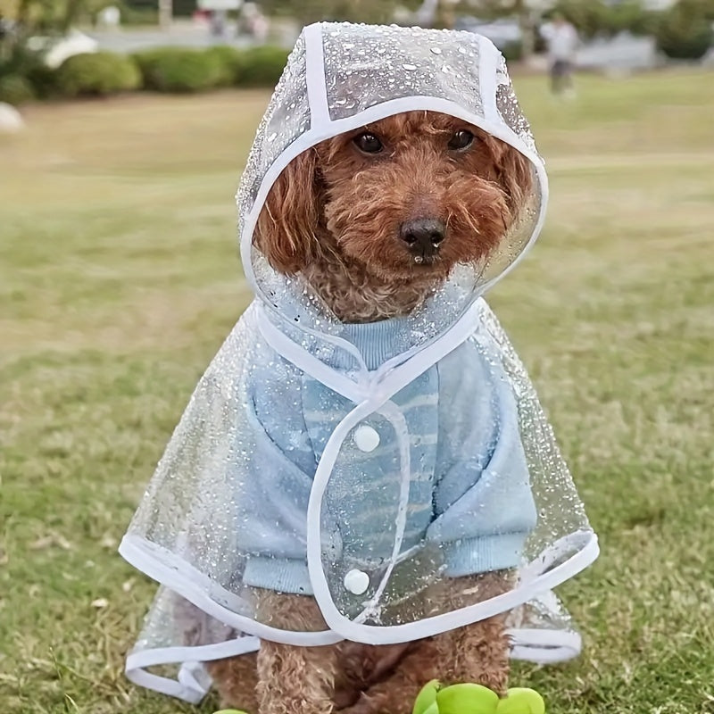 1pc Pomeranian Transparent Dog Raincoat