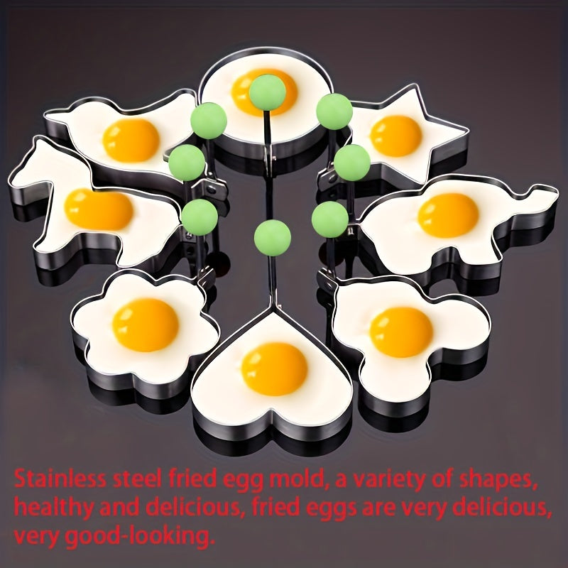 5/7/10pcs set of thickened stainless steel egg fryer model